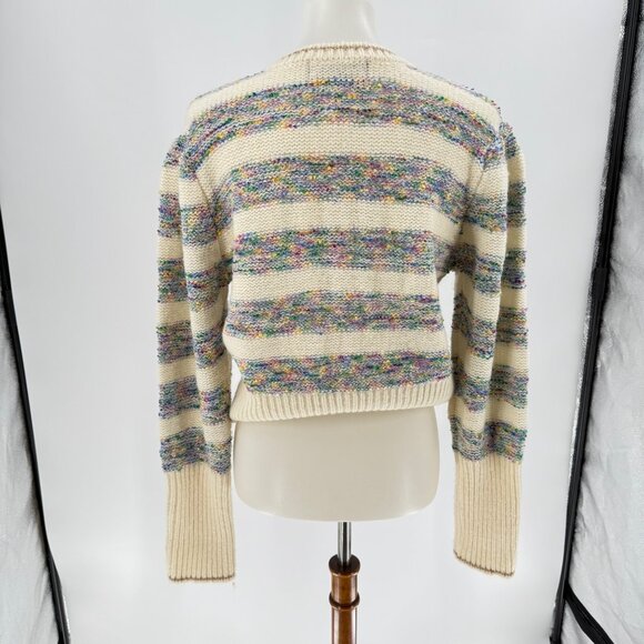 Mission Bay Women's Multicolor Stripe Knit Cardigan Sweater Fitted - Picture 2 of 11